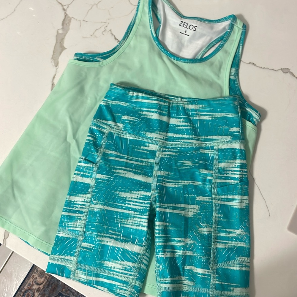 Zelos size 6 Tank top with shorts.